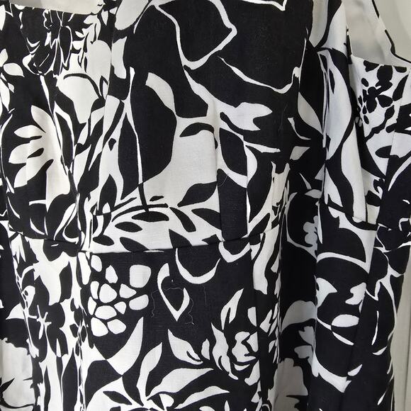 Ann Taylor Floral Linen Top Sleeveless Lined Sweetheart Neck Size 16 - Picture 7 of 11